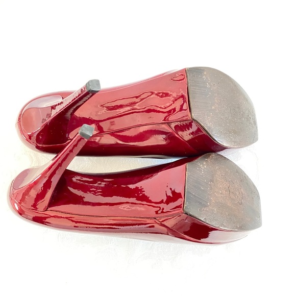 Stuart Weitzman red peep toe platform pumps - Picture 3 of 9